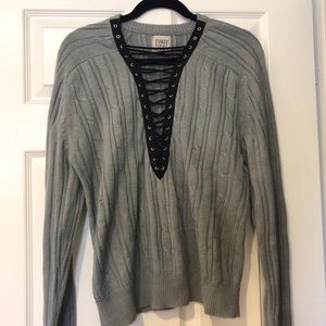 NWOT Furst of a Kind Lace Up Sweater